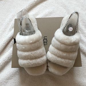 Ugg Fluff Yeah Slide in “Natural”